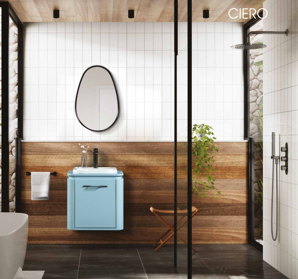 BANYO DOLABI CIERO BUZ MAVİSİ 56 CM - TAKIM